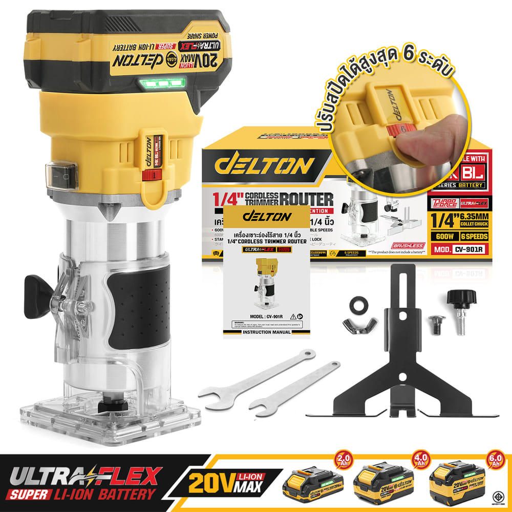 ทริมเมอร์ไร้สาย (เฉพาะเครื่องเปล่า) DELTON รุ่น CV-901R 20V